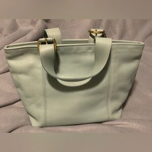 VTG NWOT Coach Waverly Tote Leather Handbag w/Zip-Top Closure Seafoam Green